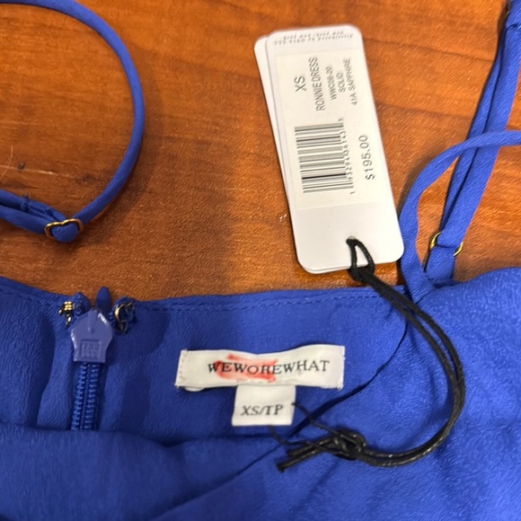 NWT WeWoreWhat Ronnie Dress Royal Blue Bodycon Ruched Form-Fitting Mini Dress XS - Picture 7 of 10